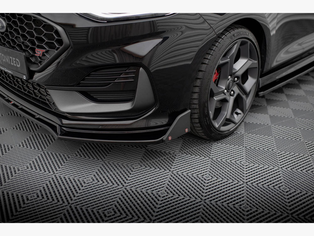 Maxton Design Front Splitter V.4 + Flaps Ford Fiesta ST / ST-Line Mk8 Facelift - FO-FI-8F-ST-FD4G+FSF1B - Image 5