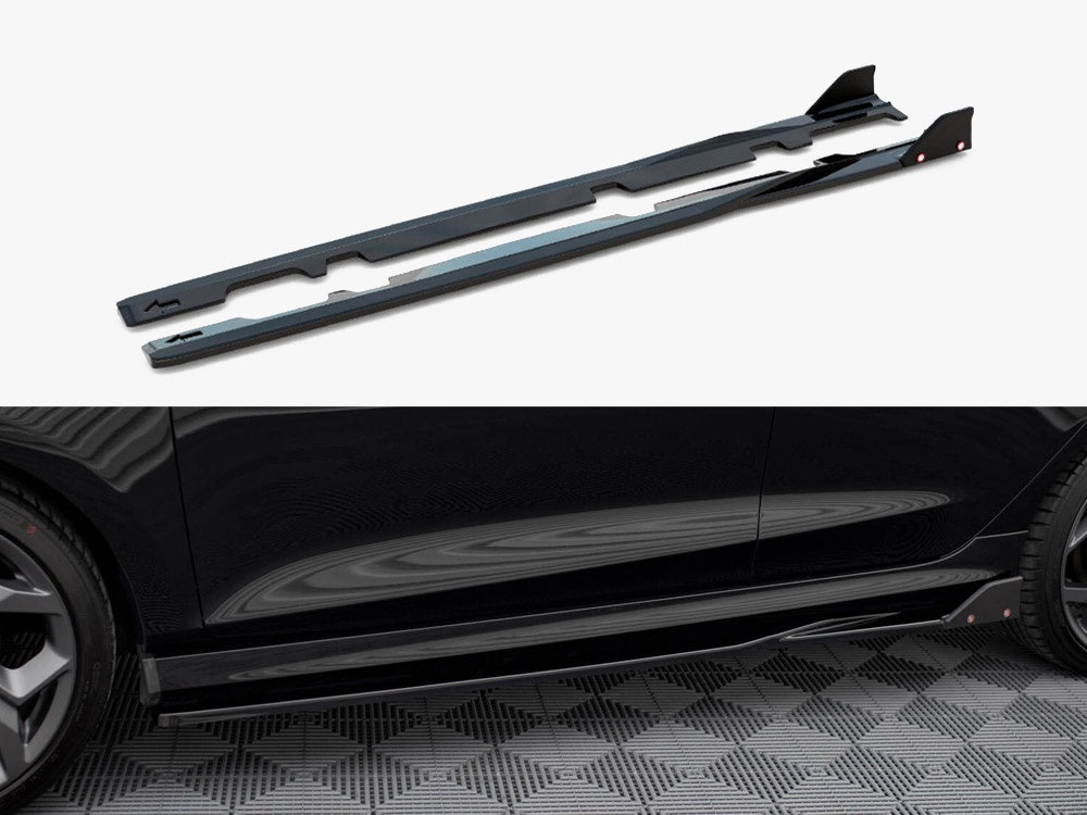 Maxton Design Side Skirts Diffusers V.2 + Flaps Ford Fiesta ST / ST-Line Mk8 - FO-FI-8-STLINE-SD2G+SF - Image 1