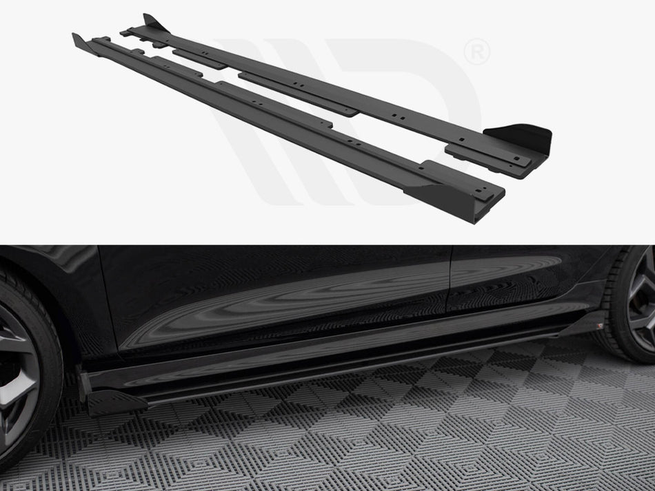MAXTON DESIGN Street PRO Side Skirts Diffusers + Flaps Ford Fiesta ST / ST-Line Mk8