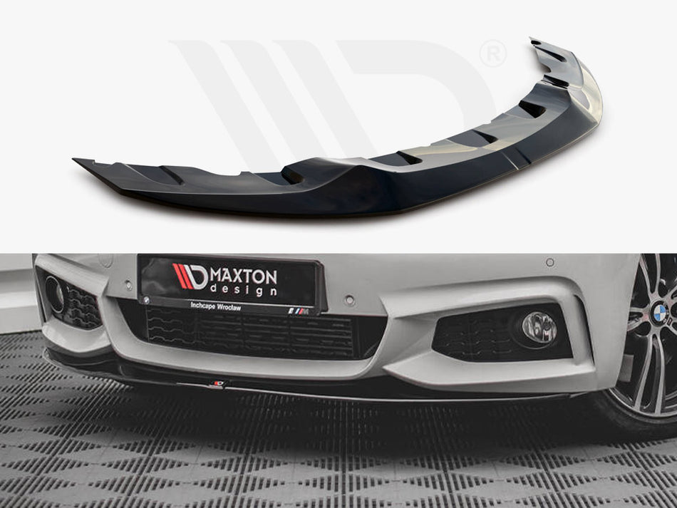 MAXTON DESIGN Front Splitter V.2 BMW 4 Coupe / Gran Coupe / Cabrio M-Pack F32 / F36 / F33 - Textured