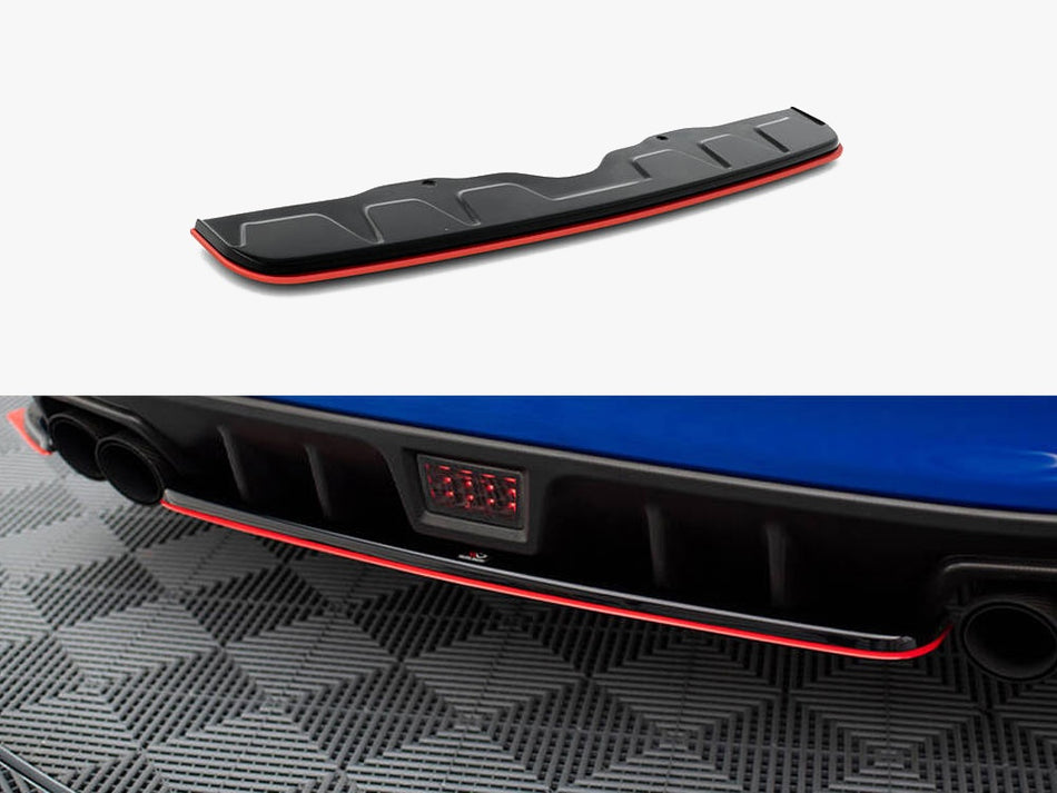 Maxton Design Central Rear Splitter V.2 Subaru WRX STI - SUIM4WRXSTI-RD1RRED+RD1G - Image 1