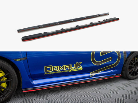 Maxton Design Side Skirts Diffusers V.2 Subaru WRX STI - SUIM4WRXSTI-SD2RRED+SD2G - Image 1
