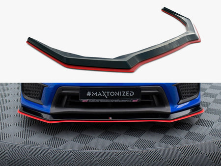 Maxton Design Front Splitter V.2 Subaru WRX STI Mk1 Facelift - SU-IM-4F-WRX-STI-FD1G+FD1RRED - Image 1