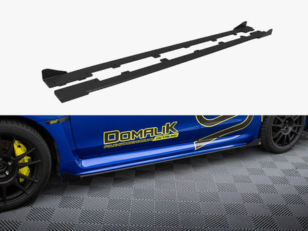 Maxton Design Street PRO Side Skirts Diffusers + Flaps Subaru WRX STI Mk1 - SUIM4FWRXSTICNC-SD1B+SF1G - Image 1