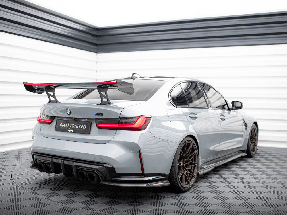 Maxton Design Carbon Spoiler With Internal Brackets Uprights + LED BMW M3 G80 / M340i G20 / 3 M-Pack G20 / 3 Standard G20 - CF-BM-3-G80-M-WING5-INT-245-P+LED - Image 5