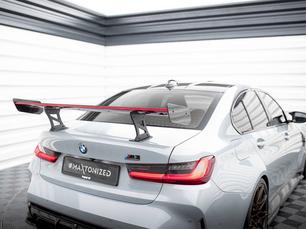 Maxton Design Carbon Spoiler With Internal Brackets Uprights + LED BMW M3 G80 / M340i G20 / 3 M-Pack G20 / 3 Standard G20 - CF-BM-3-G80-M-WING5-INT-245-P+LED - Image 6