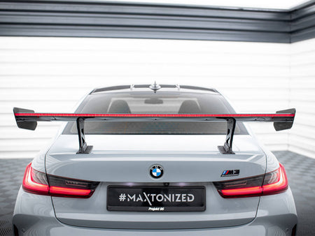 Maxton Design Carbon Spoiler With Internal Brackets Uprights + LED BMW M3 G80 / M340i G20 / 3 M-Pack G20 / 3 Standard G20 - CF-BM-3-G80-M-WING5-INT-245-P+LED - Image 7