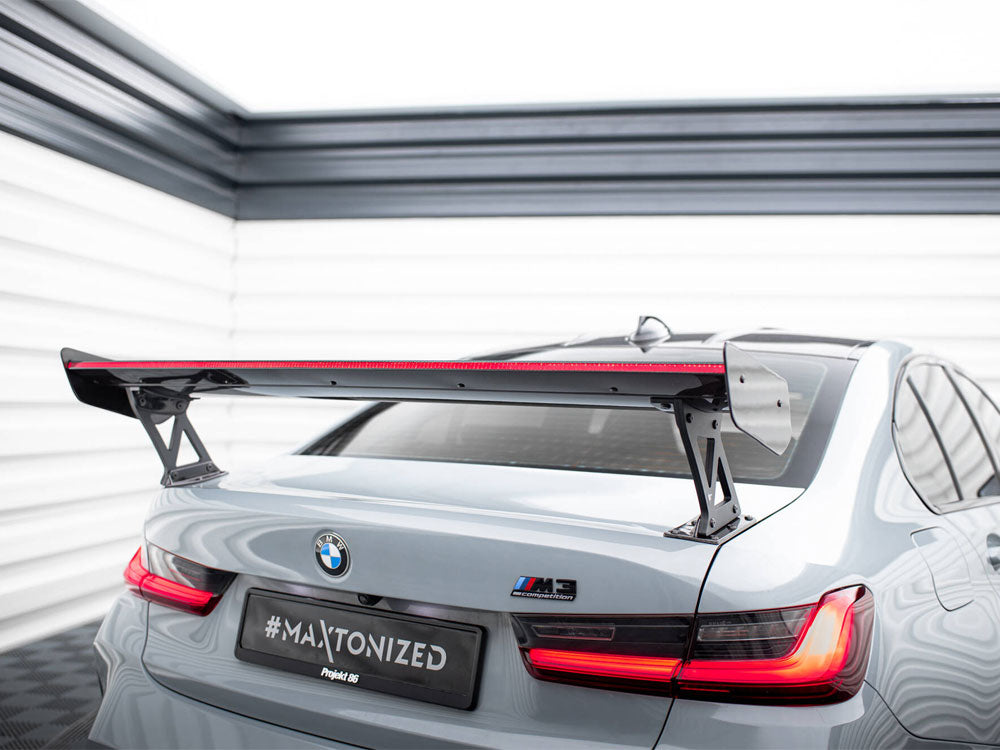 Maxton Design Carbon Spoiler With External Brackets Uprights + LED BMW M3 G80 / M340i G20 / 3 M-Pack G20 / 3 Standard G20 - CF-BM-3-G80-M-WING5-EXT-245-P+LED - Image 6