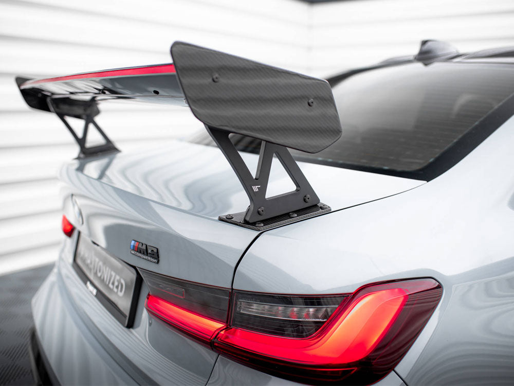 Maxton Design Carbon Spoiler With External Brackets Uprights + LED BMW M3 G80 / M340i G20 / 3 M-Pack G20 / 3 Standard G20 - CF-BM-3-G80-M-WING5-EXT-245-P+LED - Image 9