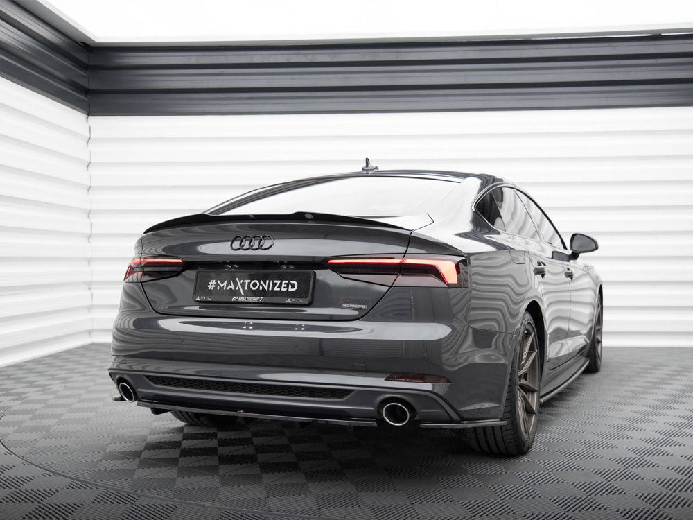 Maxton Design Central Rear Splitter (Vertical Bars) Audi A5 S-Line F5 Coupe / Sportback - AU-A5-2-SLINE-RD1+RD2G - Image 2