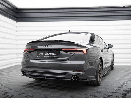 Maxton Design Central Rear Splitter (Vertical Bars) Audi A5 S-Line F5 Coupe / Sportback - AU-A5-2-SLINE-RD1+RD2G - Image 2