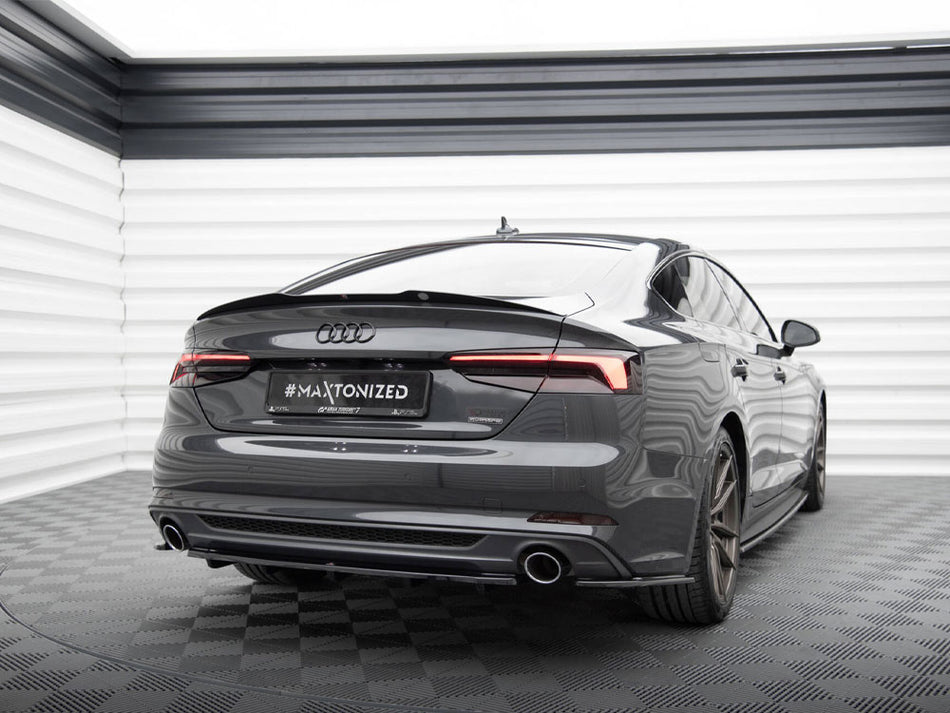Maxton Design Central Rear Splitter (Vertical Bars) Audi A5 S-Line F5 Coupe / Sportback - AU-A5-2-SLINE-RD1+RD2G - Image 2