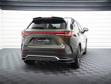 Maxton Design Central Rear Splitter (Vertical Bars) Lexus NX F-Sport Mk2 - LE-NX-2-FSPORT-RD1G+RD2G - Image 2