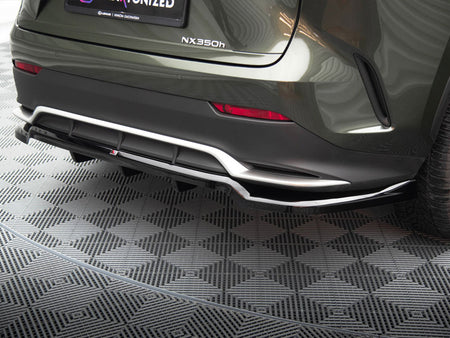 Maxton Design Central Rear Splitter (Vertical Bars) Lexus NX F-Sport Mk2 - LE-NX-2-FSPORT-RD1G+RD2G - Image 3