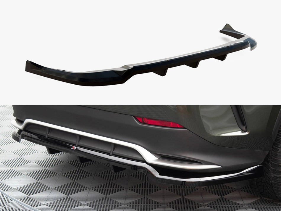 Maxton Design Central Rear Splitter (Vertical Bars) Lexus NX F-Sport Mk2 - LE-NX-2-FSPORT-RD1G+RD2G - Image 1