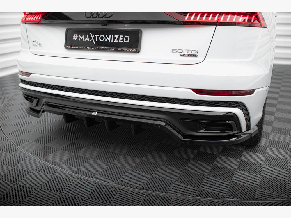 Maxton Design Central Rear Splitter (Vertical Bars) Audi Q8 S-Line Mk1 - AU-Q8-1-SLINE-RD1G+RD2G - Image 3