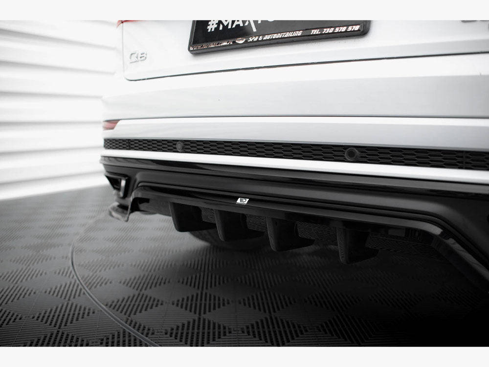 Maxton Design Central Rear Splitter (Vertical Bars) Audi Q8 S-Line Mk1 - AU-Q8-1-SLINE-RD1G+RD2G - Image 4