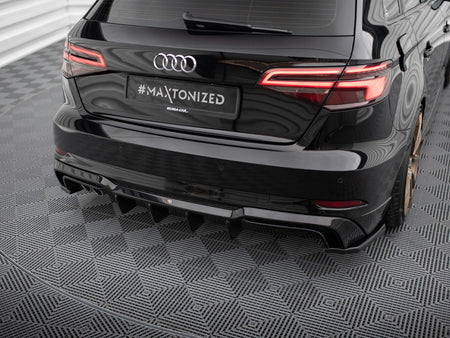 Maxton Design Rear Valance Audi A3 S-Line Sportback 8V Facelift (Version with dual exhausts on one side) - AU-S3-3F-SB-RS1GOO__ - Image 3