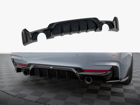 Maxton Design Rear Valance BMW 4 Coupe / Gran Coupe / Cabrio M-Pack F32 / F36 / F33 (Version with single exhausts on both sides) - BM-4-F32-MPACK-RS1GO_O - Image 1
