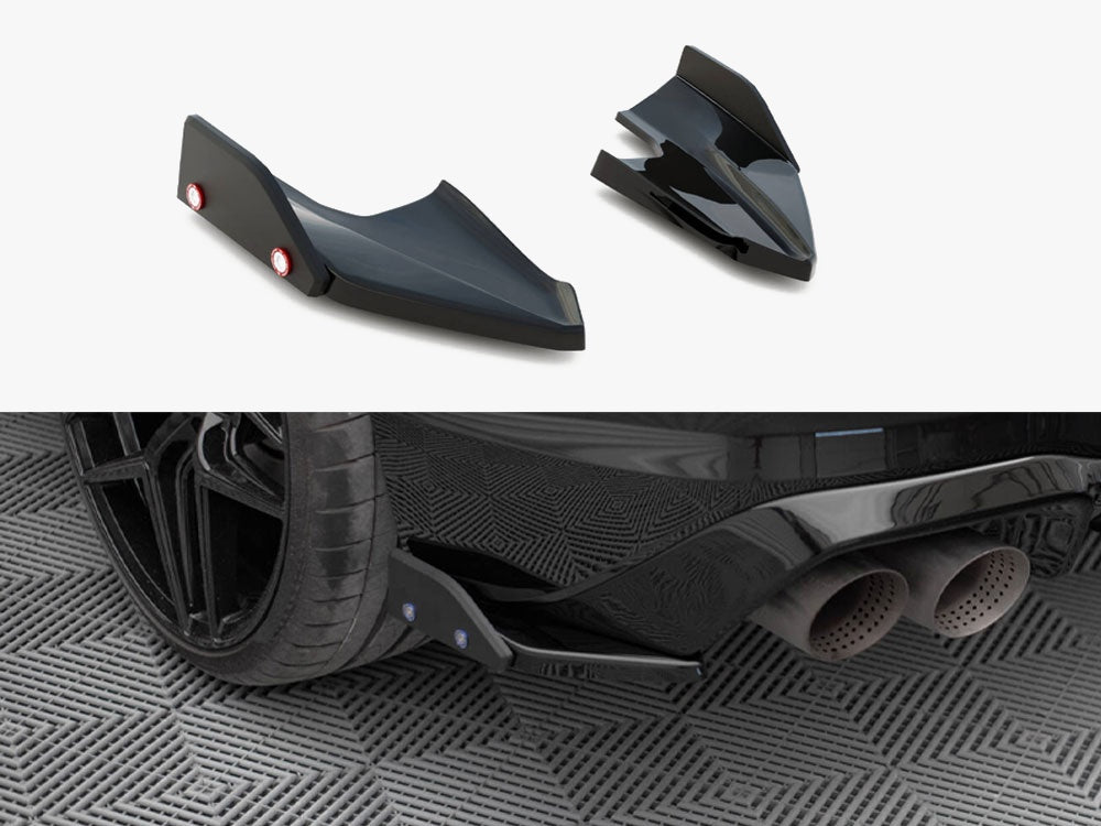 Maxton Design Rear Side Splitters V.5 + Flaps Volkswagen Golf R Mk8 - VW-GO-8-R-RSD5G+RSF1B - Image 1