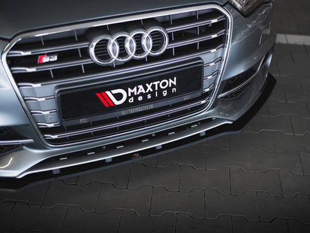 Maxton Design Street PRO Front Splitter Audi S3 / A3 S-Line Sedan 8V - Black-Red - AUS33SCNC-FD1BRB - Image 5