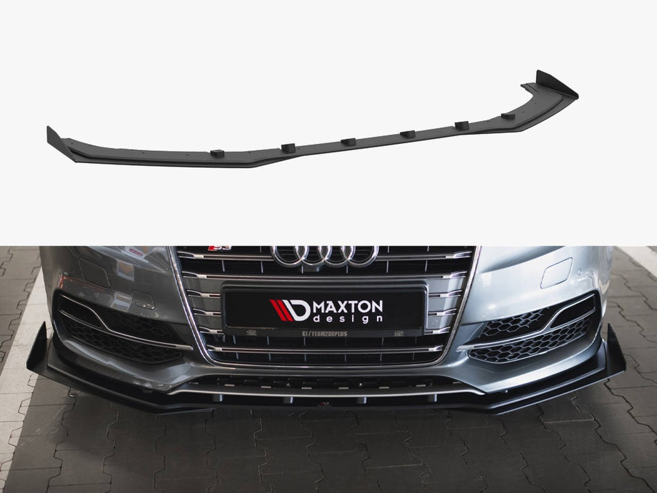 Maxton Design Street PRO Front Splitter + Flaps Audi S3 / A3 S-Line Sedan 8V - AUS33SCNC-FD1B+FSF1G - Image 1