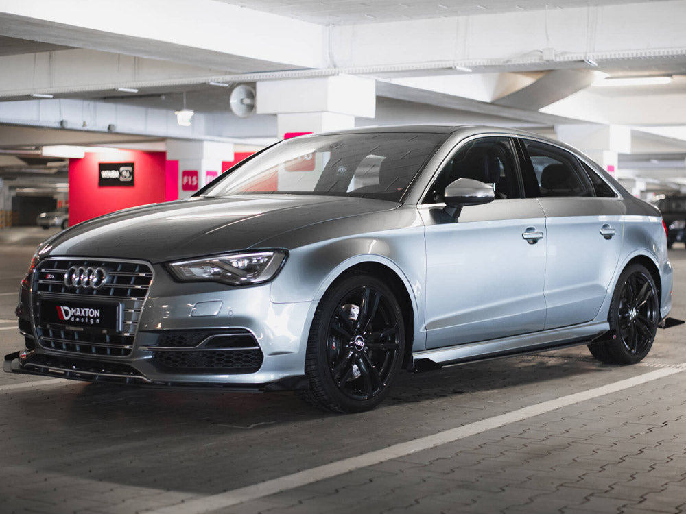 Maxton Design Street PRO Side Skirts Diffusers + Flaps Audi S3 / A3 S-Line Sedan 8V - AUS33SCNC-SD1B+SF1G - Image 2