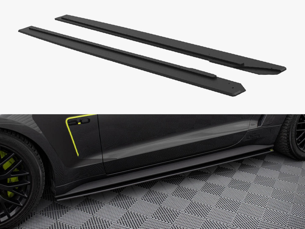 Maxton Design Street PRO Side Skirts Diffusers Ford Mustang GT Mk6 - FOMU6GTCNC-SD1B - Image 1