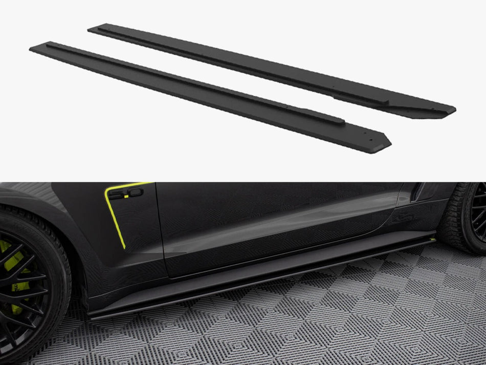 Maxton Design Street PRO Side Skirts Diffusers Ford Mustang GT Mk6 - FOMU6GTCNC-SD1B - Image 1