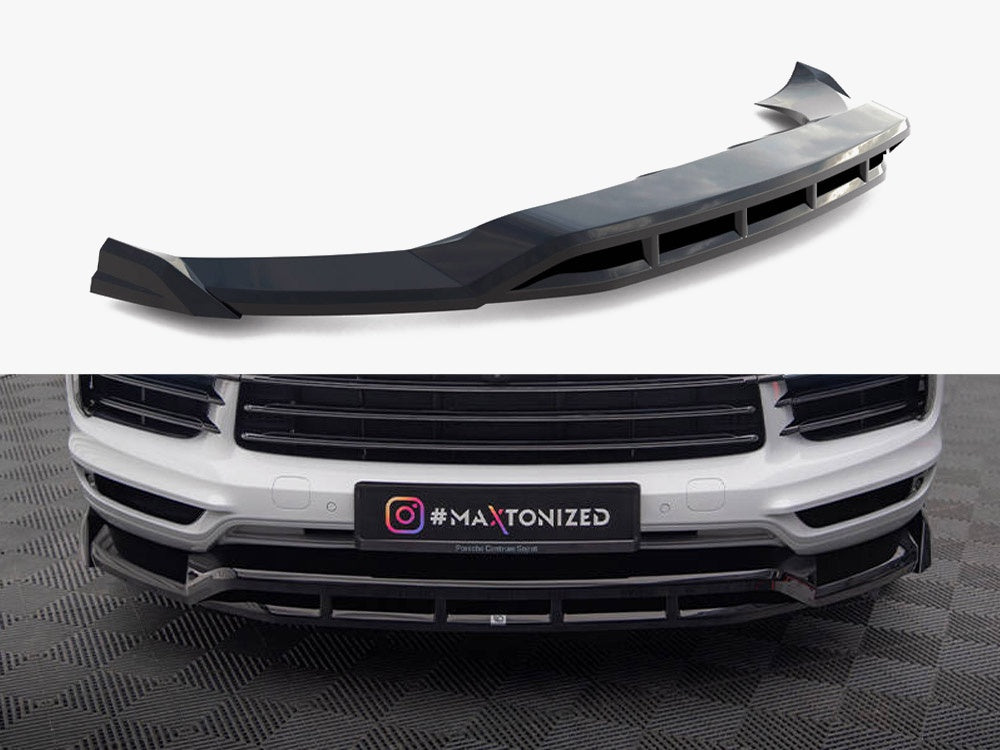 Maxton Design Front Splitter Porsche Cayenne Coupe / SUV Mk3 - PO-CAY-3-C-FD1G+FD1RG - Image 1