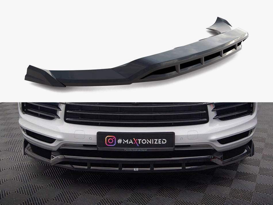 Maxton Design Front Splitter Porsche Cayenne Coupe / SUV Mk3 - PO-CAY-3-C-FD1G+FD1RG - Image 1