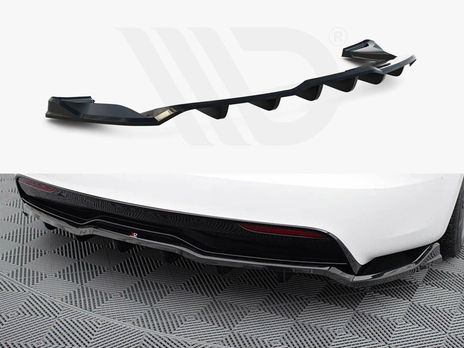 MAXTON DESIGN Rear Splitter (Vertical Bars) V.1 Tesla Model S Plaid Mk1 Facelift