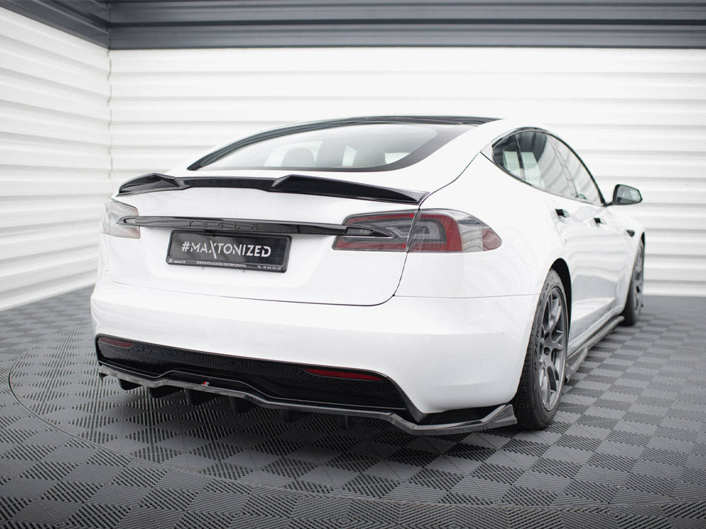 Maxton Design Rear Splitter (Vertical Bars) V.1 Tesla Model S Plaid Mk1 Facelift - TE-MODELS-1F2-PL-RD1G+RD3G - Image 2