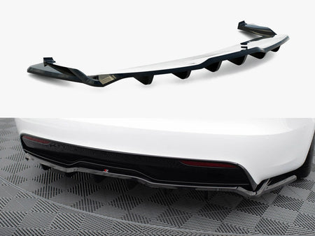 Maxton Design Rear Splitter (Vertical Bars) V.2 Tesla Model S Plaid Mk1 Facelift - TE-MODELS-1F2-PL-RD2G+RD3G - Image 1