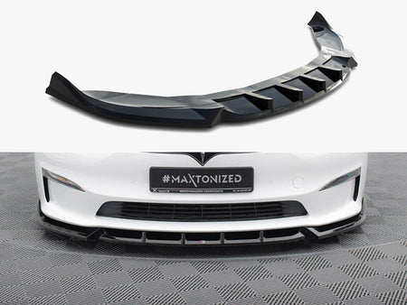 Maxton Design Front Splitter V.1 Tesla Model S Plaid Mk1 Facelift - TE-MODELS-1F2-PL-FD1G - Image 1