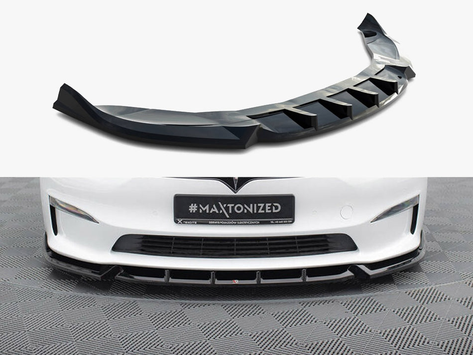 Maxton Design Front Splitter V.1 Tesla Model S Plaid Mk1 Facelift - TE-MODELS-1F2-PL-FD1G - Image 1