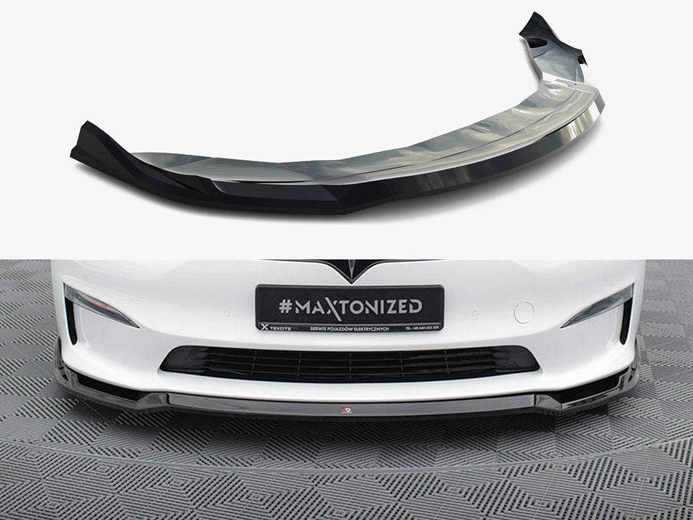 Maxton Design Front Splitter V.2 Tesla Model S Plaid Mk1 Facelift - TE-MODELS-1F2-PL-FD2G - Image 1