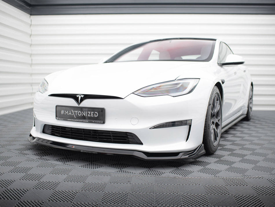 Maxton Design Front Splitter V.2 Tesla Model S Plaid Mk1 Facelift - TE-MODELS-1F2-PL-FD2G - Image 2