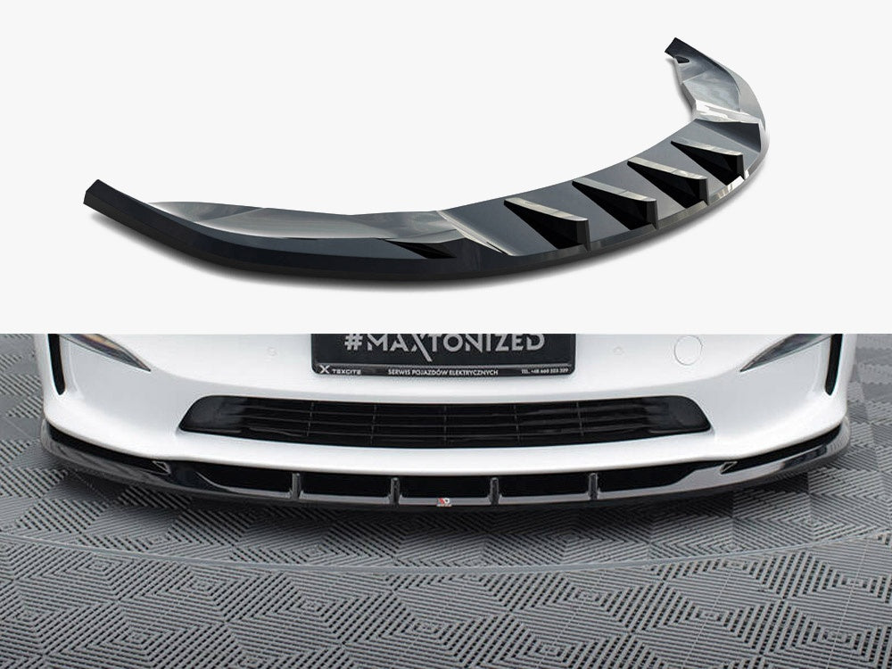 Maxton Design Front Splitter V.3 Tesla Model S Plaid Mk1 Facelift - TE-MODELS-1F2-PL-FD3G - Image 1
