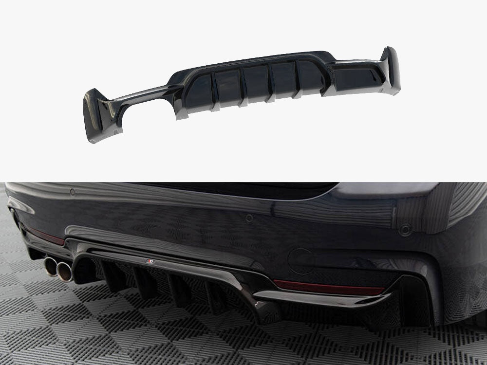 Maxton Design Rear Valance BMW 4 Coupe / Gran Coupe / Cabrio M-Pack F32 / F36 / F33 (Version with exhaust on one side) - BM-4-F32-MPACK-RS1GOO_ - Image 1