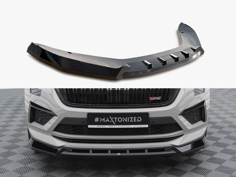 Maxton Design Front Splitter V.1 Skoda Kodiaq RS Mk1 Facelift - SK-KO-1F-RS-FD1G - Image 1