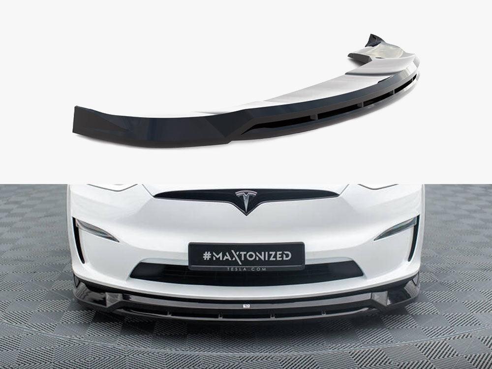 Maxton Design Front Splitter V.1 Tesla Model X Mk1 Facelift - TE-MODELX-1F-FD1G+FD1RG - Image 1
