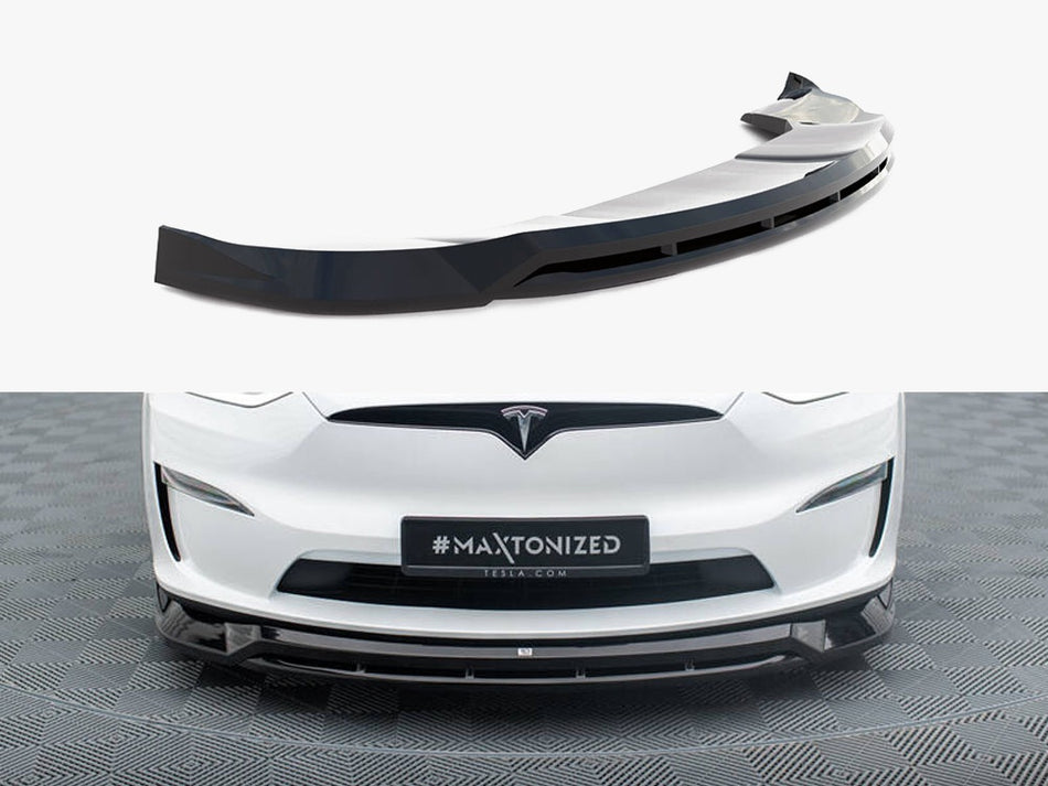 Maxton Design Front Splitter V.1 Tesla Model X Mk1 Facelift - TE-MODELX-1F-FD1G+FD1RG - Image 1