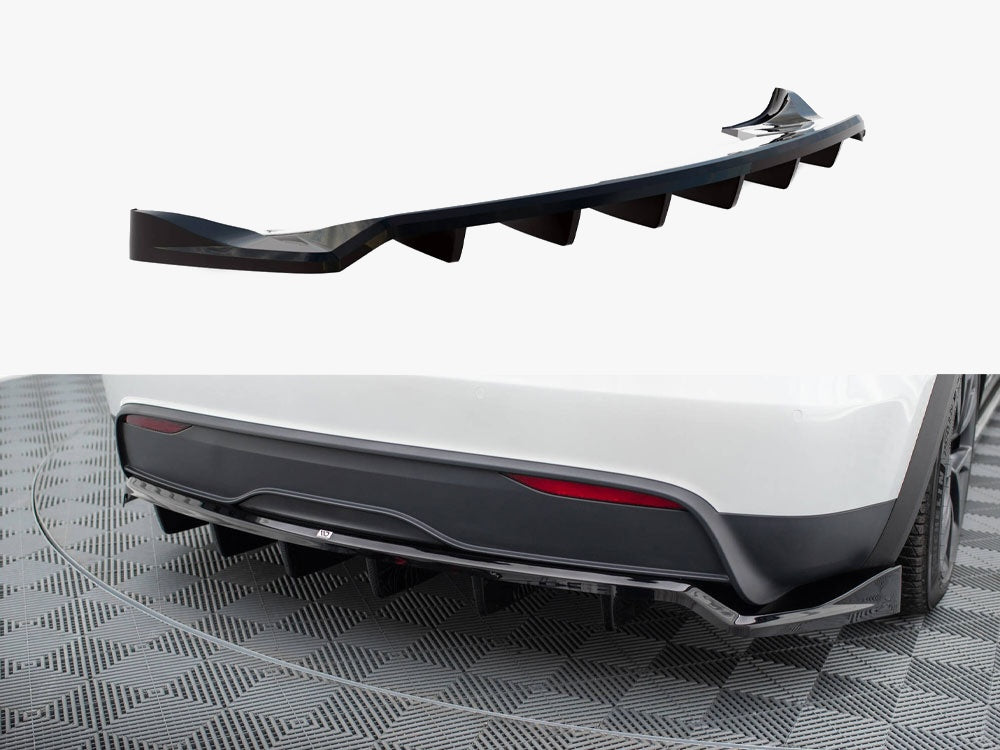 Maxton Design Rear Splitter (Vertical Bars) Tesla Model X Mk1 Facelift - TE-MODELX-1F-RD1G+RD2G - Image 1
