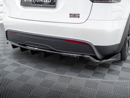 Maxton Design Rear Splitter (Vertical Bars) Tesla Model X Mk1 Facelift - TE-MODELX-1F-RD1G+RD2G - Image 4
