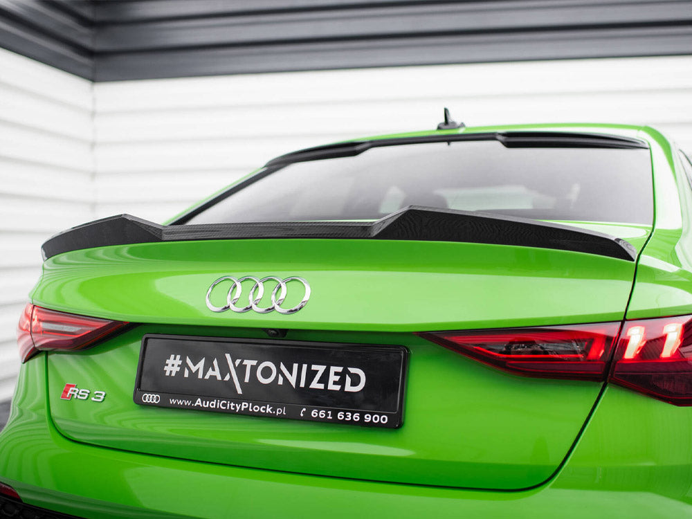 Maxton Design Carbon Fiber Tailgate Spoiler Audi RS3 / S3 / A3 S-Line / Standard Sedan 8Y - CF-AU-RS3-8Y-S-H1-245-P - Image 3