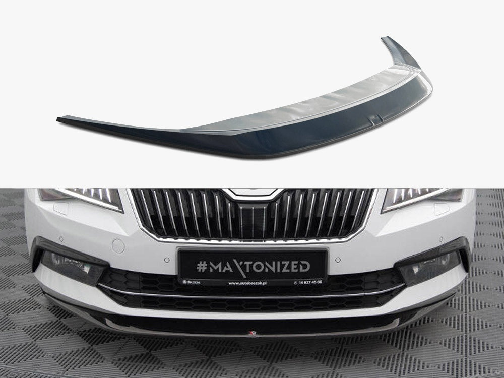 Maxton Design Front Splitter V.1 Skoda Superb Mk3 - Textured - SK-SU-3-FD1T - Image 1