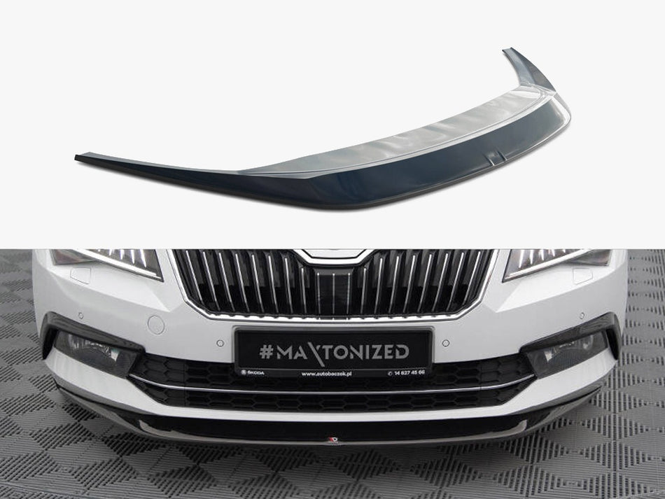 Maxton Design Front Splitter V.1 Skoda Superb Mk3 - Carbon Look - SK-SU-3-FD1C - Image 1