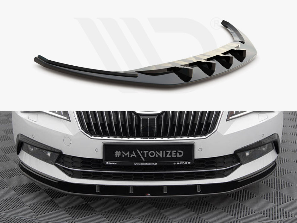 MAXTON DESIGN Front Splitter V.3 Skoda Superb Mk3 - Carbon Look
