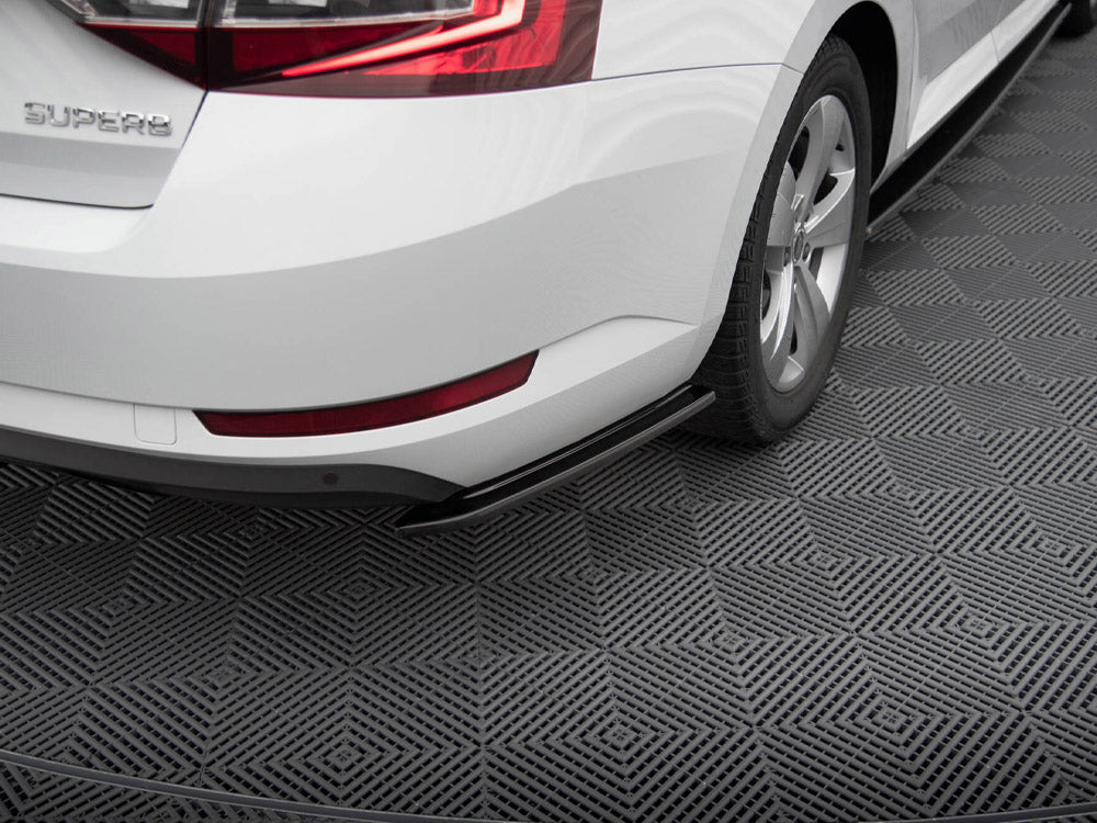 Rear Side Splitters Skoda Superb Mk3 Hatchback / Estate - Carbon Look